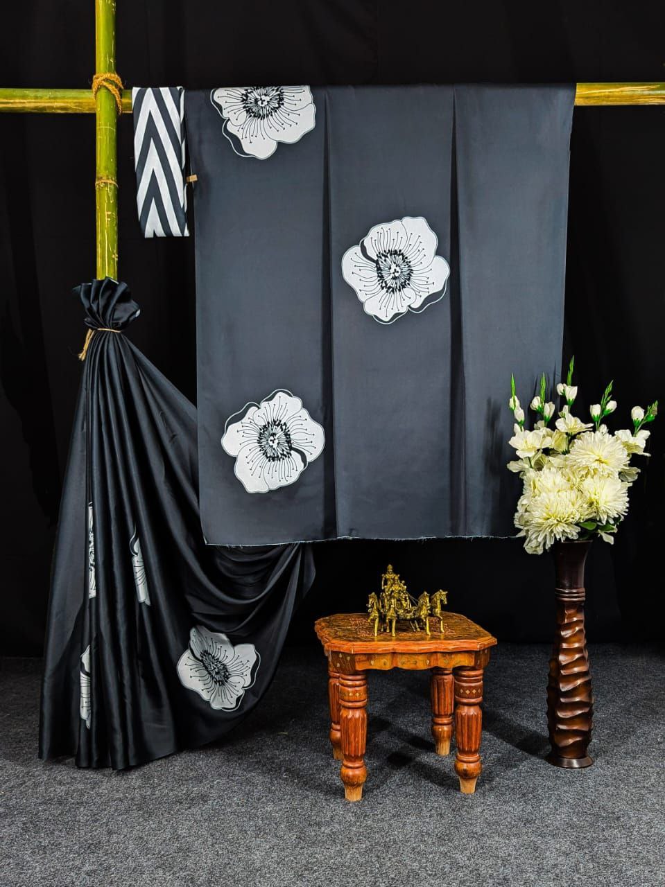 Original Japan Satin Digital Print Saree with Blouse