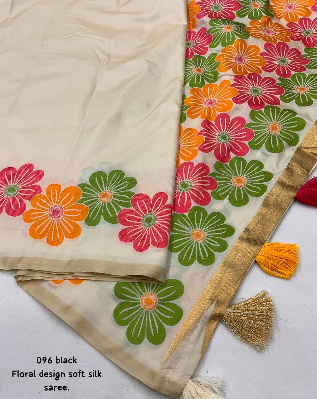 Elegant Soft Silk Floral Woven Saree with Blouse