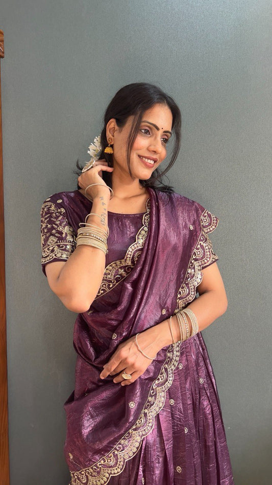 🌷Gold Crush Embroidered Wedding Lehenga Set – Premium Bridal & Bridesmaid Wear