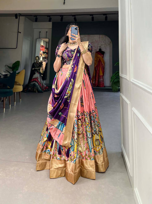 Kalamkari Dola Silk Lehenga Choli Set