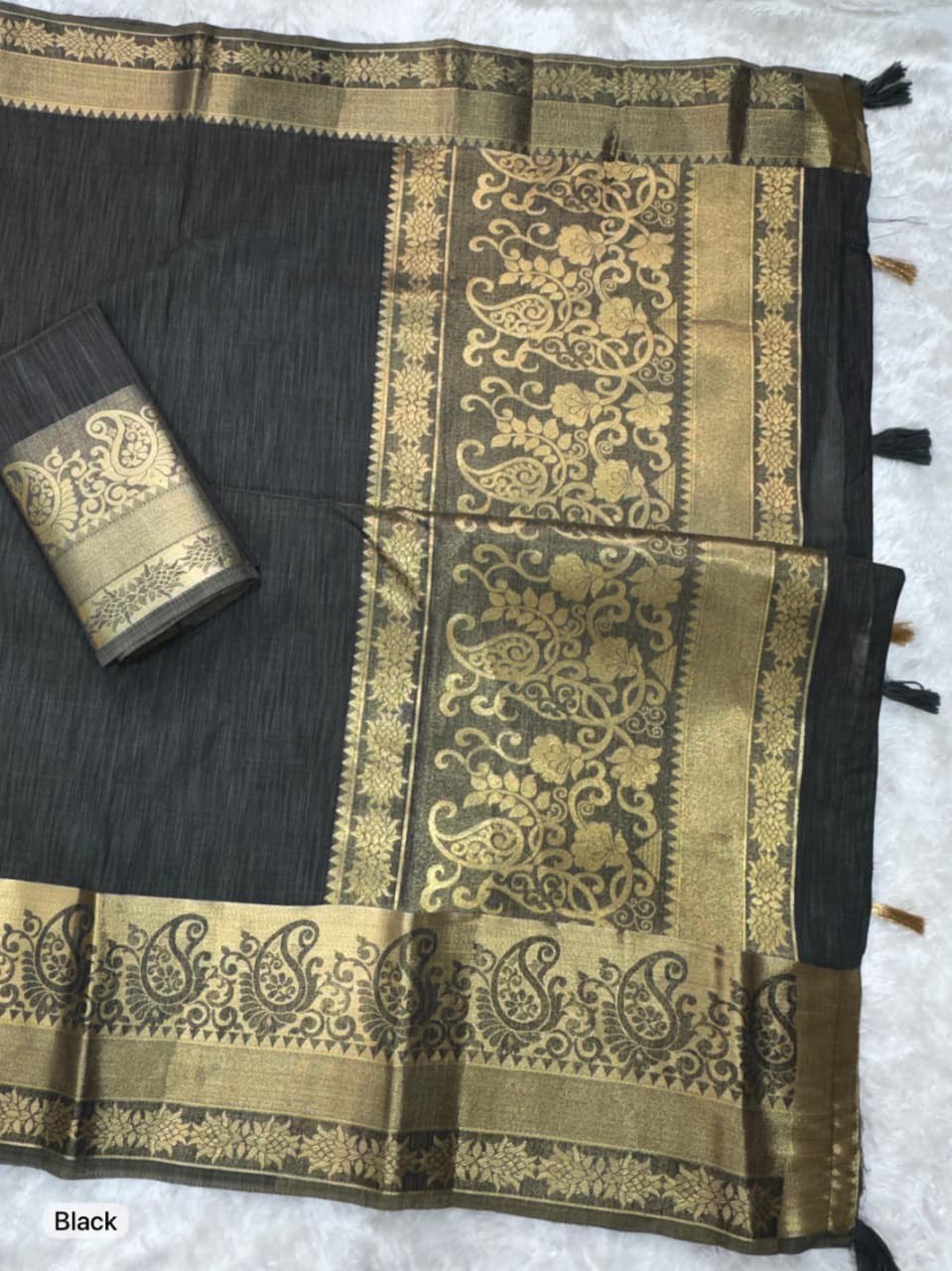 Casual Wear Assam Silk Saree with Zari Weaving Jacquard Border & Unstitched Blouse