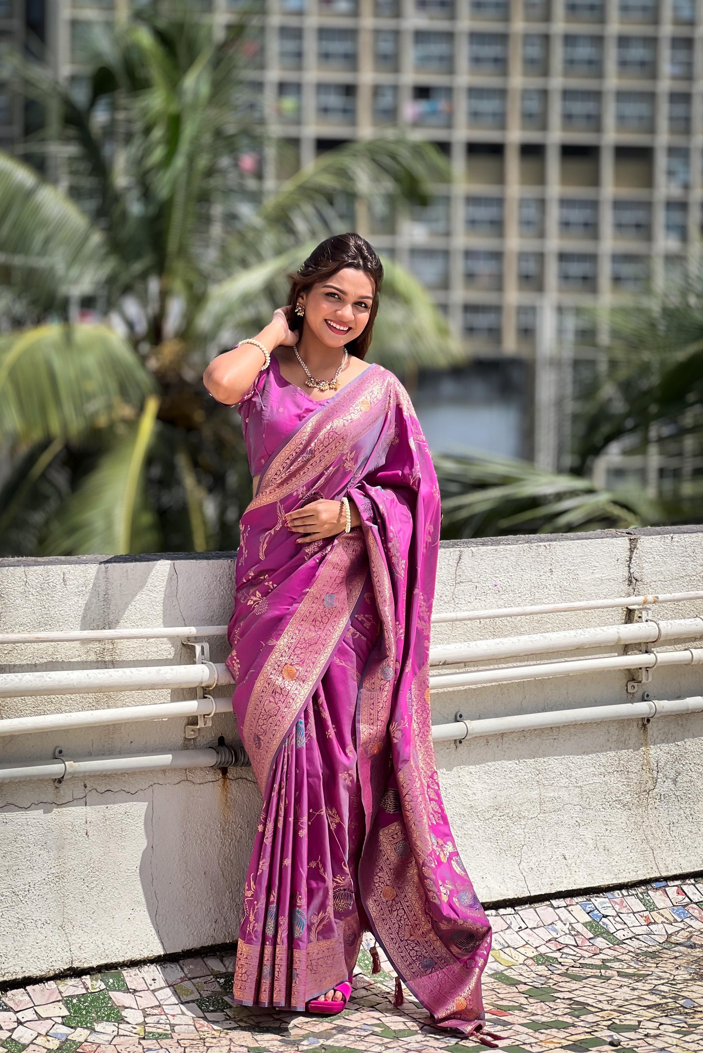 Soft Banarasi silk saree with Blouse