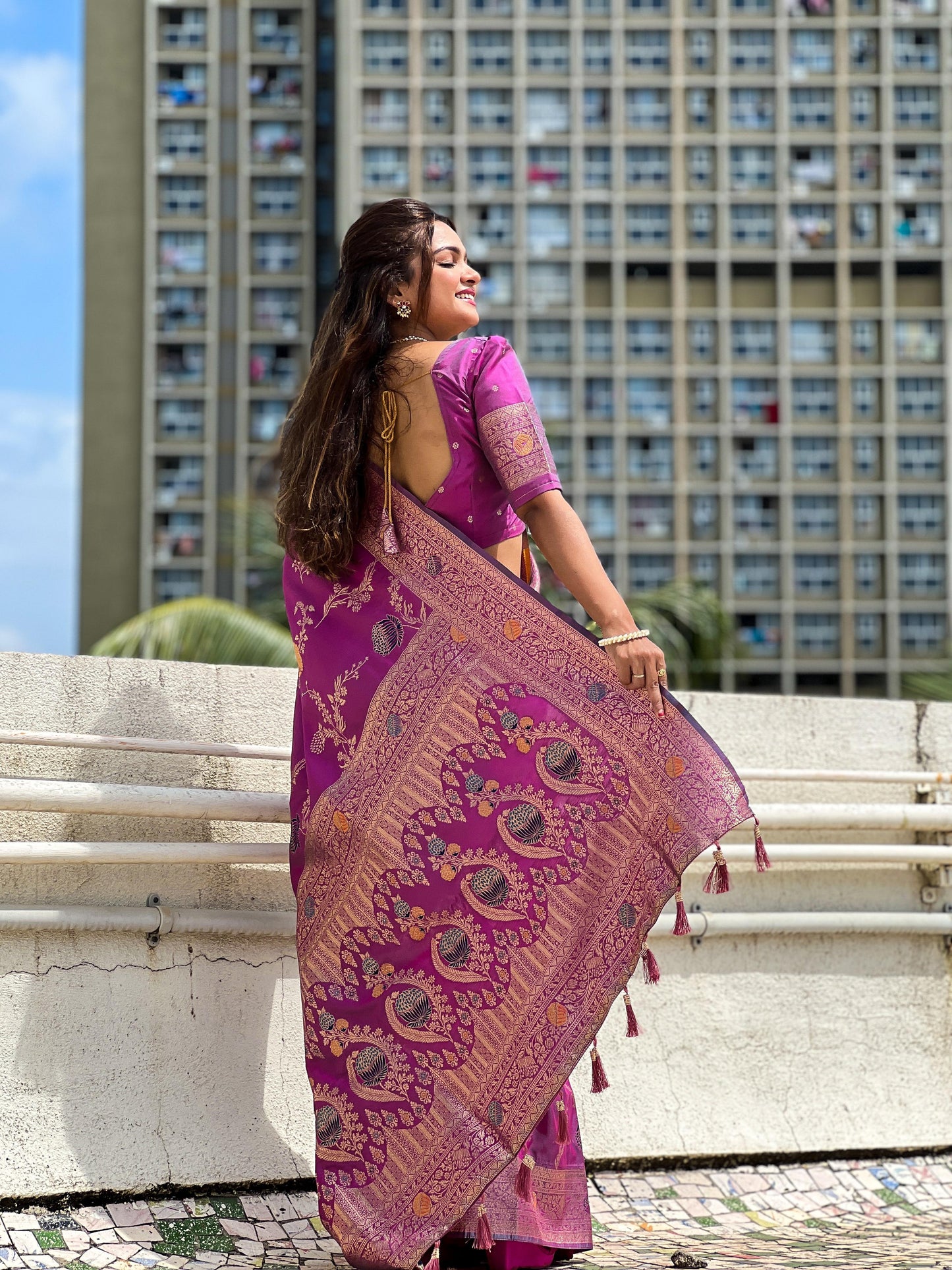 Soft Banarasi silk saree with Blouse