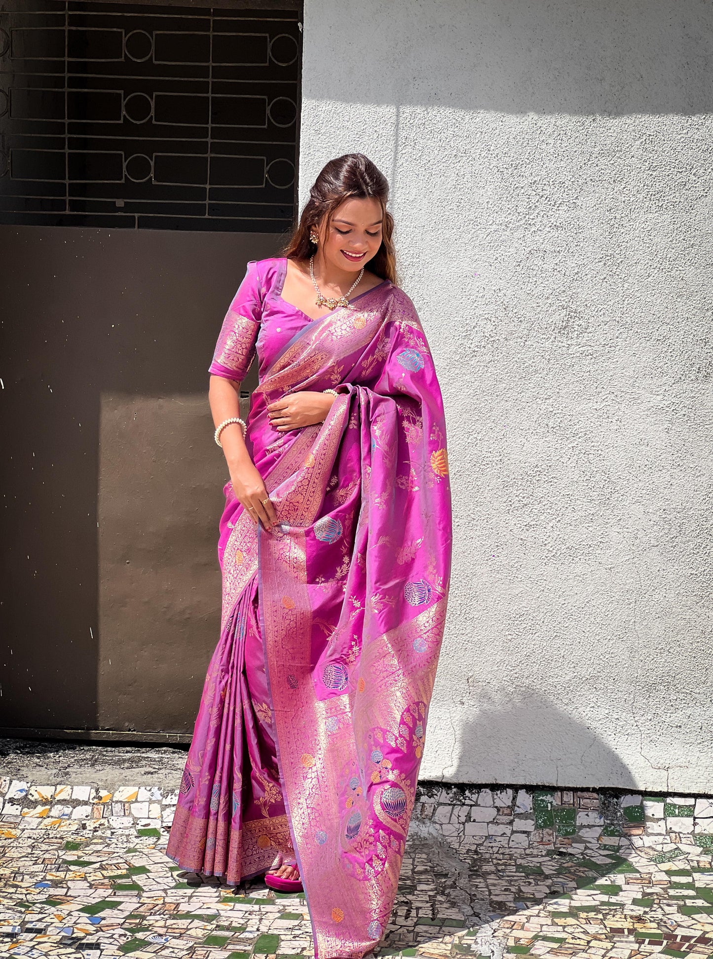 Soft Banarasi silk saree with Blouse