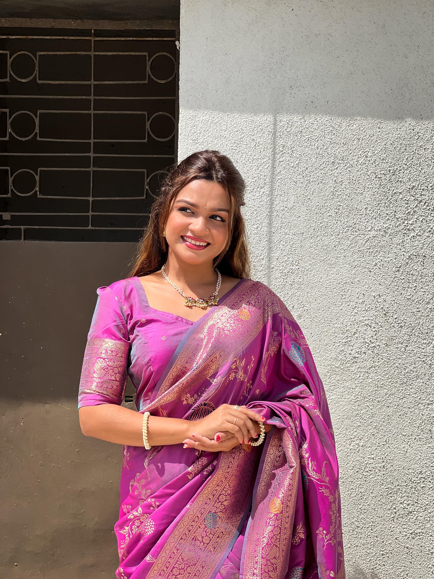 Soft Banarasi silk saree with Blouse