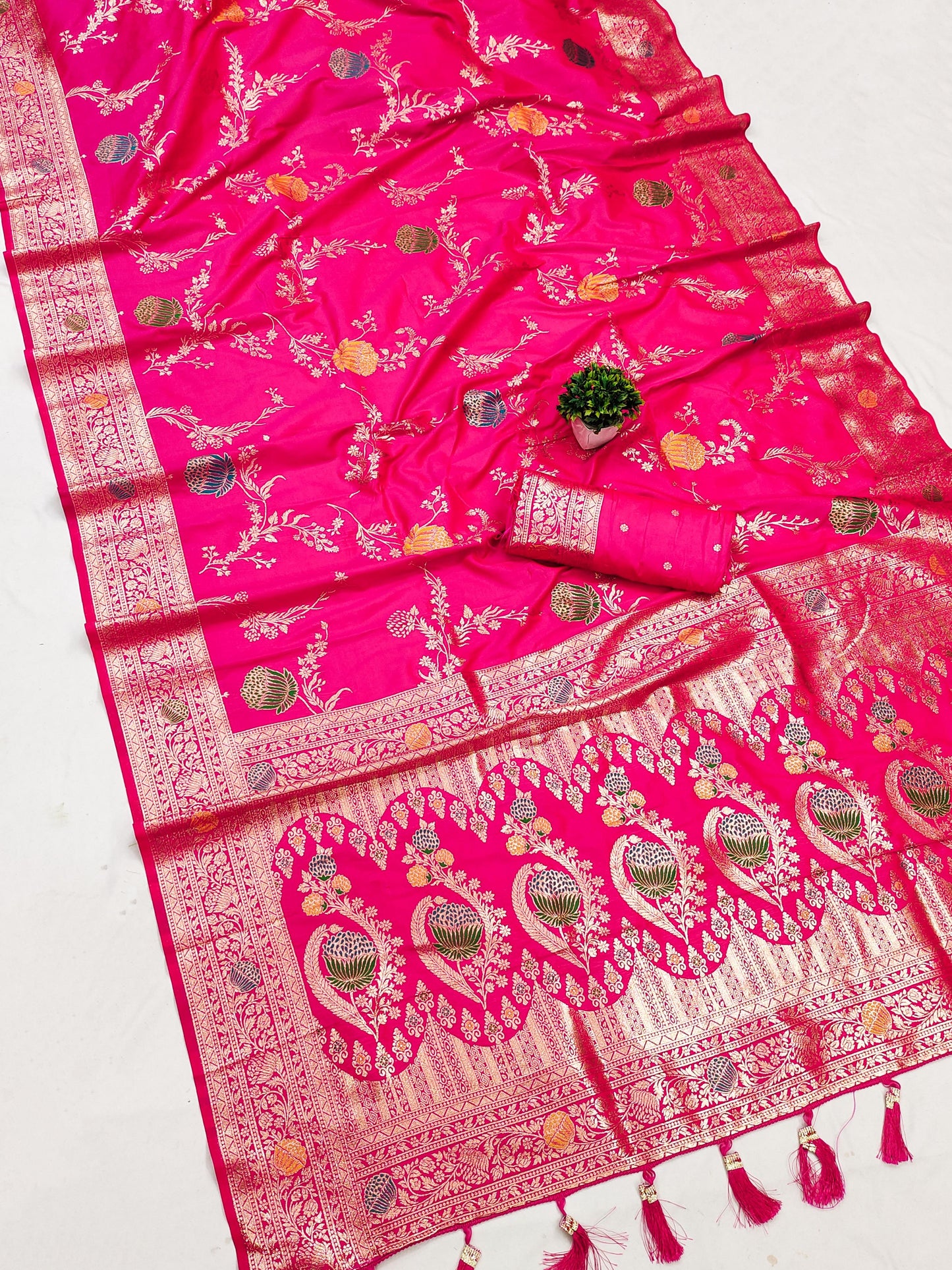 Soft Banarasi silk saree with Blouse