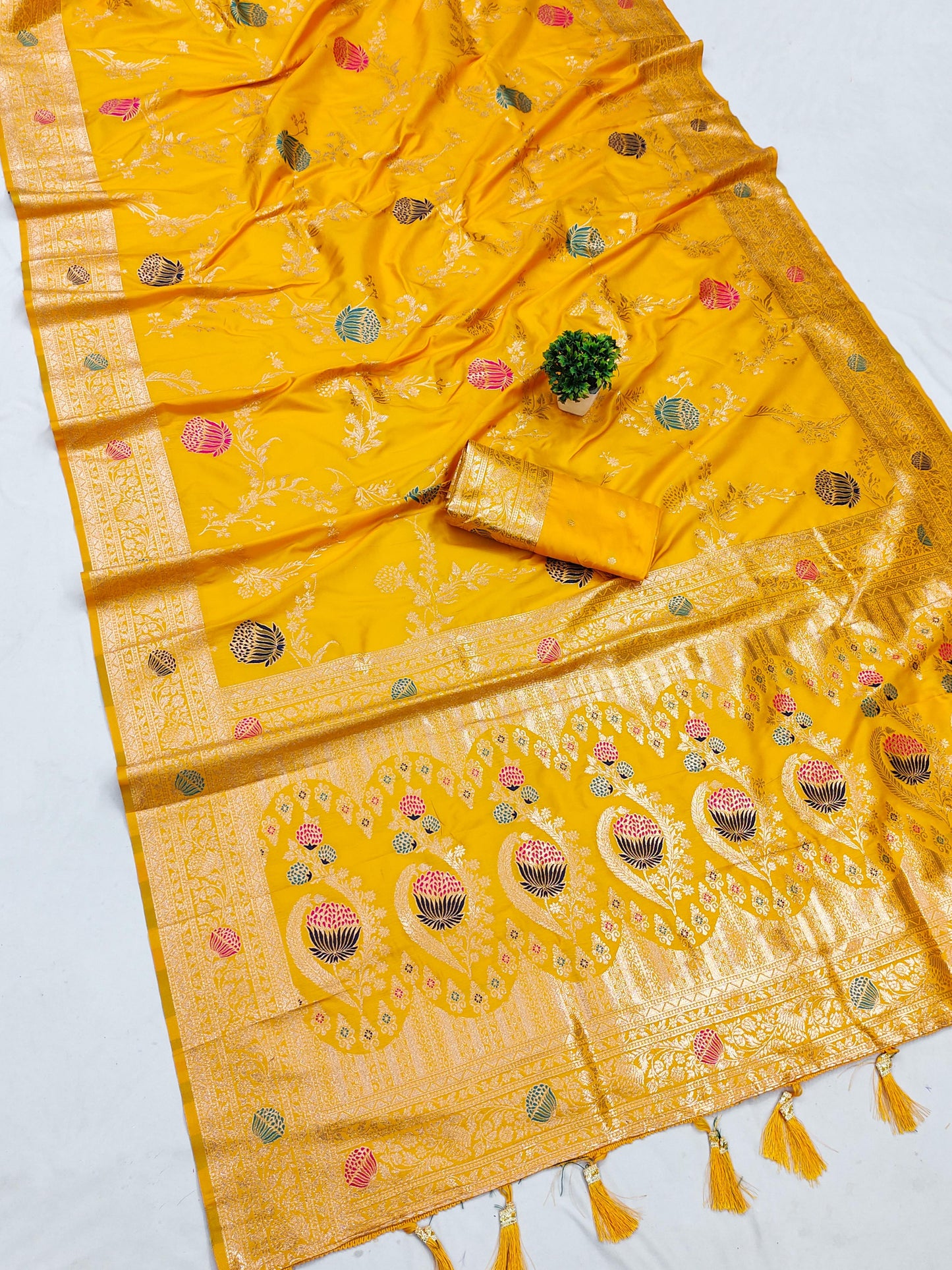 Soft Banarasi silk saree with Blouse