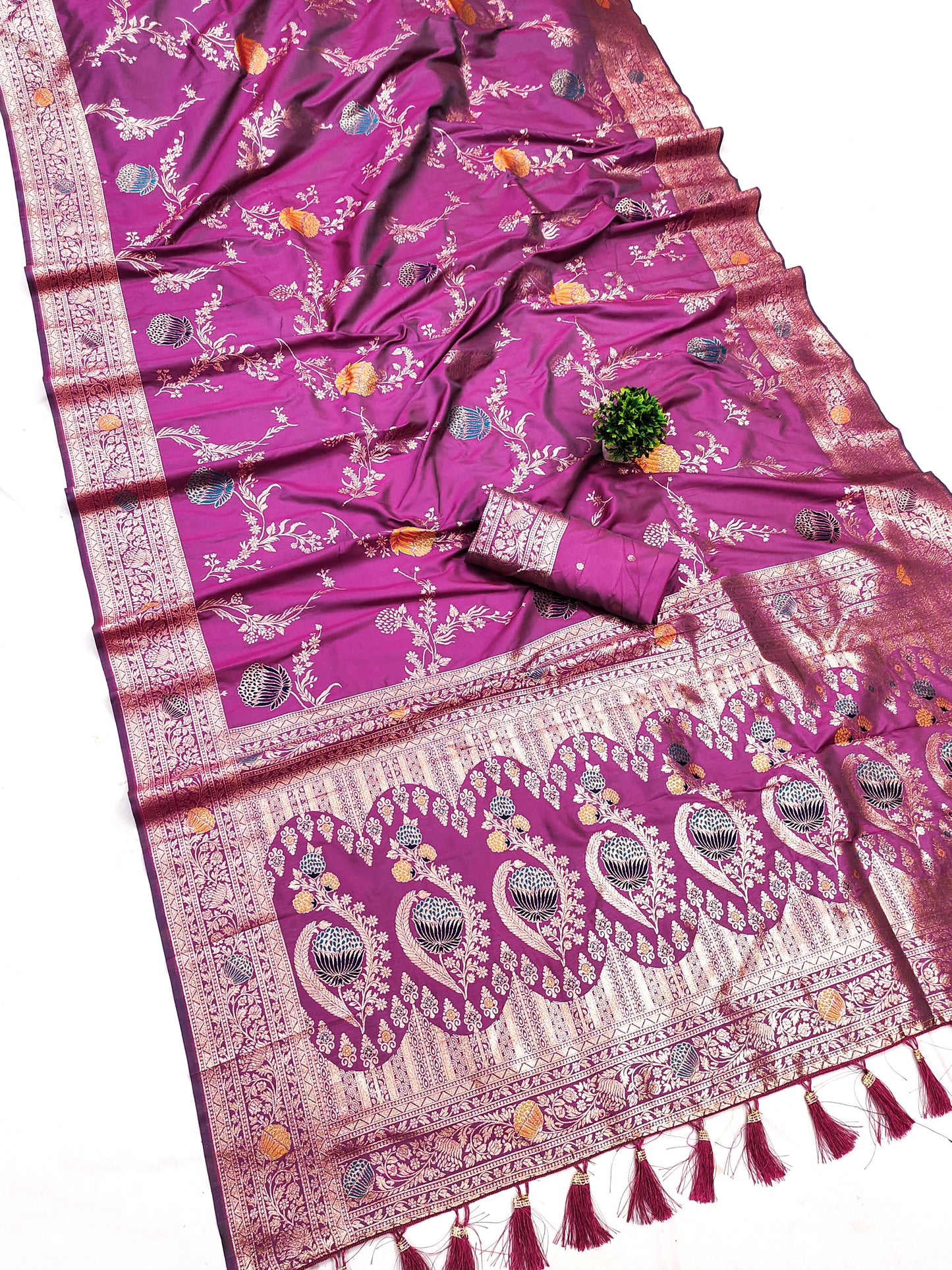 Soft Banarasi silk saree with Blouse