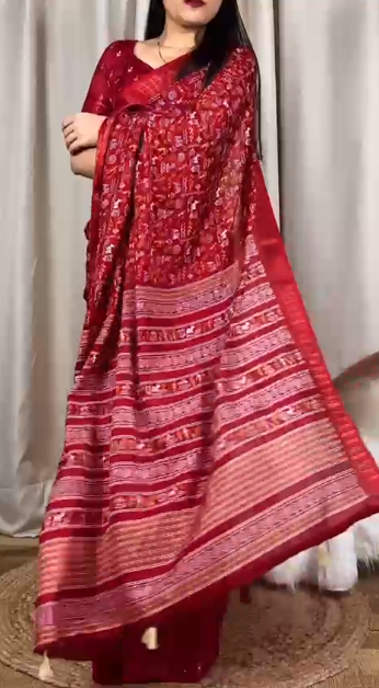 "Dreamy Kalamkari Print Saree: Embrace Royalty in Soft Cotton Elegance!"