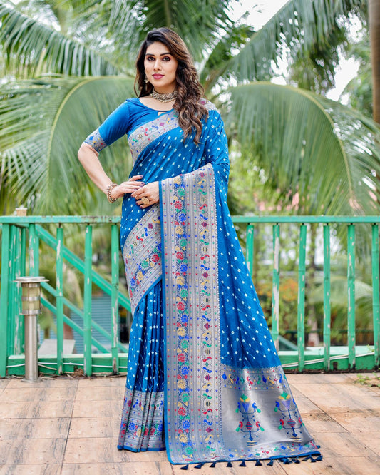 Luxurious Silk Drapes: Bandhej Paithani SIlk Saree With Blouse