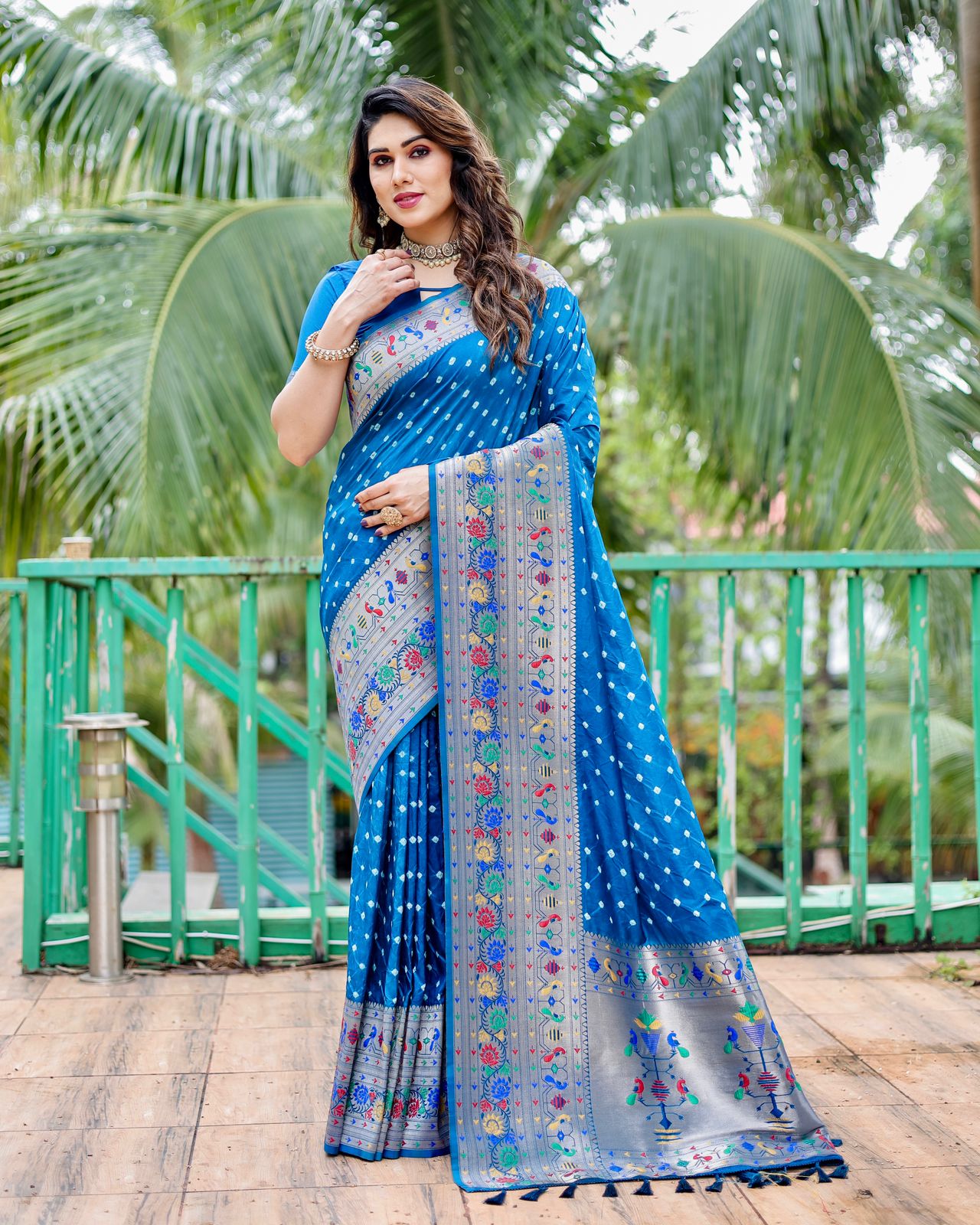 Luxurious Silk Drapes: Bandhej Paithani SIlk Saree With Blouse