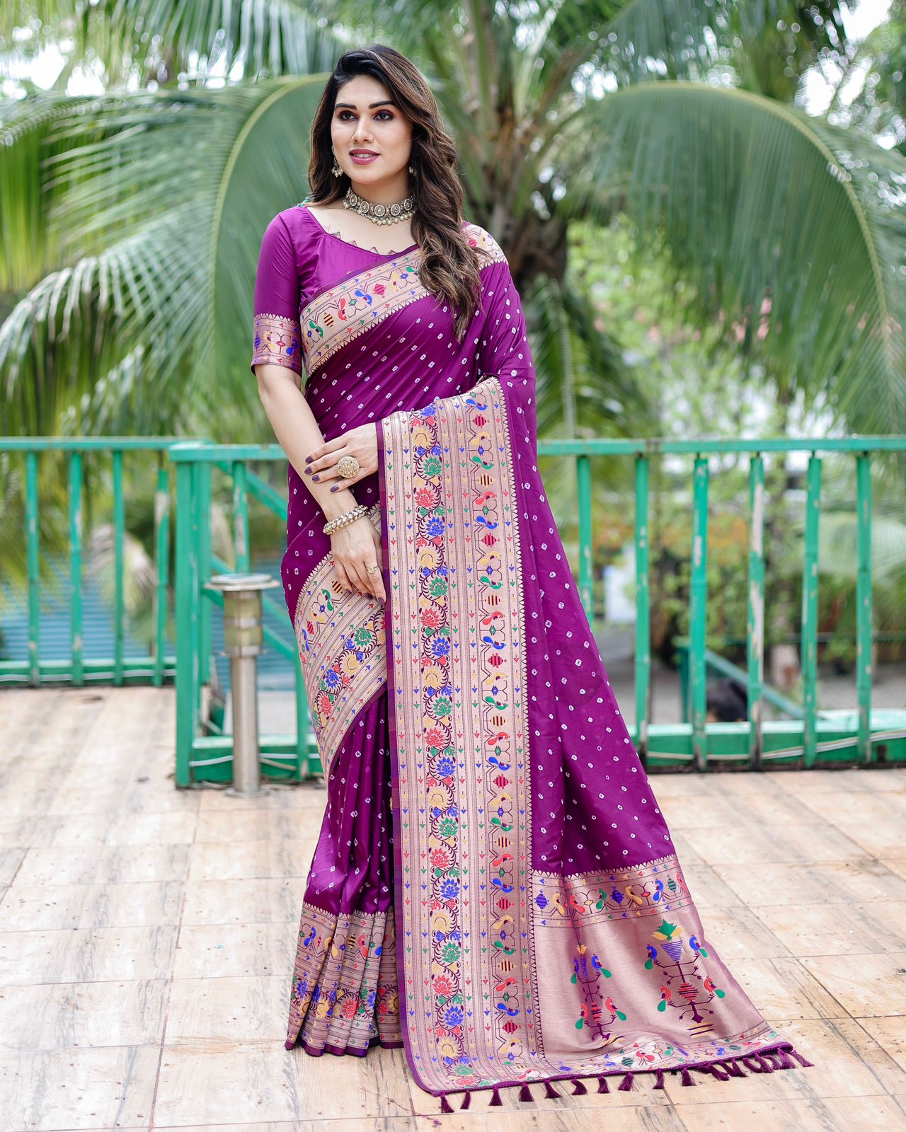 Luxurious Silk Drapes: Bandhej Paithani SIlk Saree With Blouse