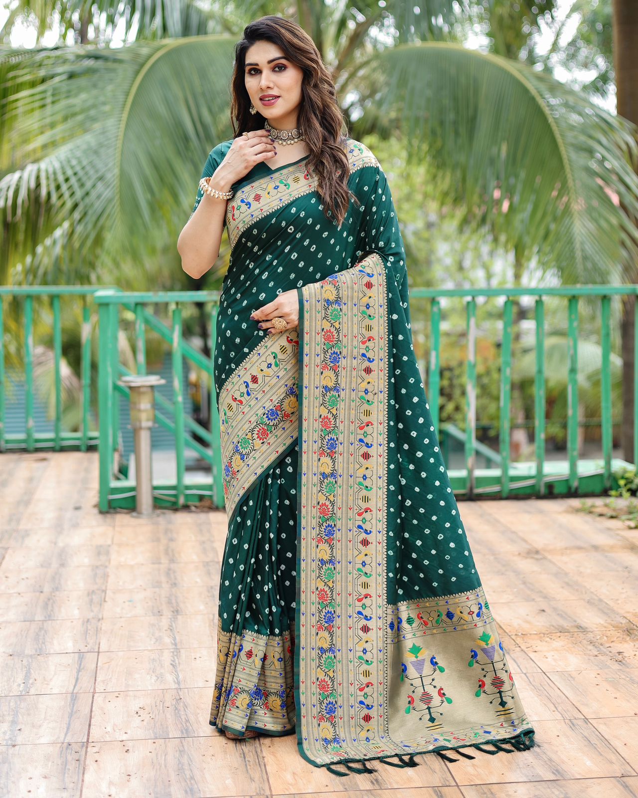 Luxurious Silk Drapes: Bandhej Paithani SIlk Saree With Blouse