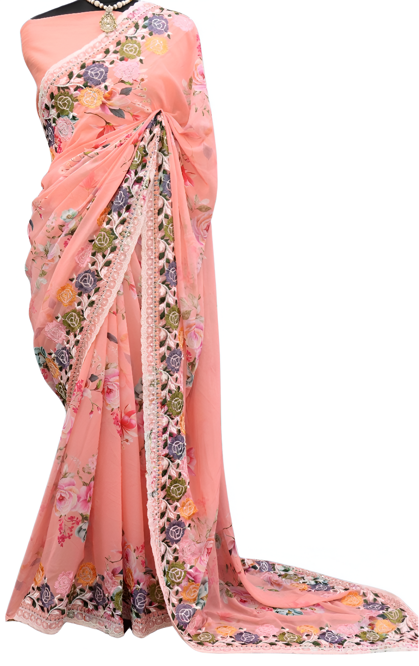 Women's Party Wear Digital Print and Sequins Designer Saree with Blouse