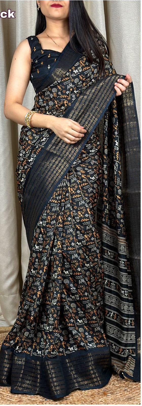 "Dreamy Kalamkari Print Saree: Embrace Royalty in Soft Cotton Elegance!"