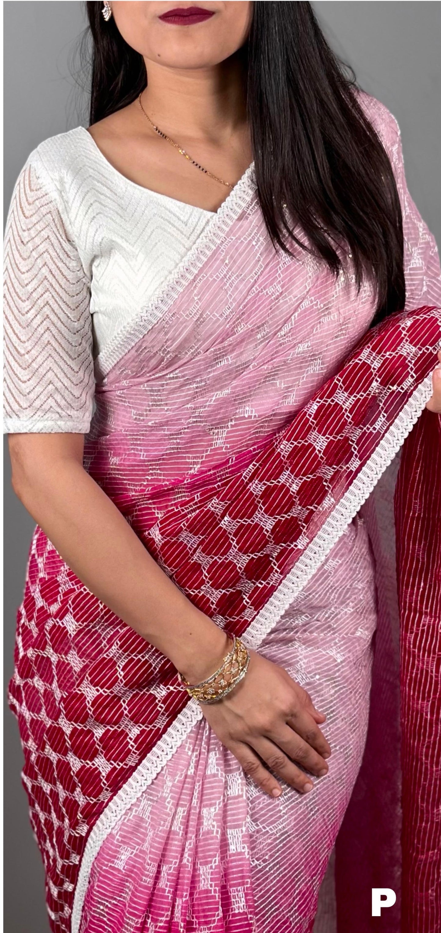 Women's SATRANGI Padding Colour Sequins Work Saree with Blouse