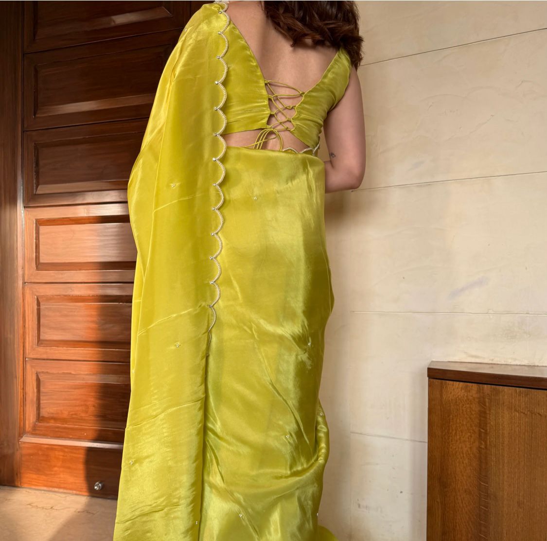 "Divine Elegance: Handcrafted Mugha Silk Saree with Exquisite Handwork