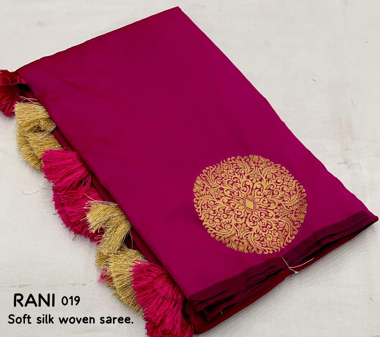 Women's Beautiful Zari Woven Butta Work Soft Silk Saree With Blouse