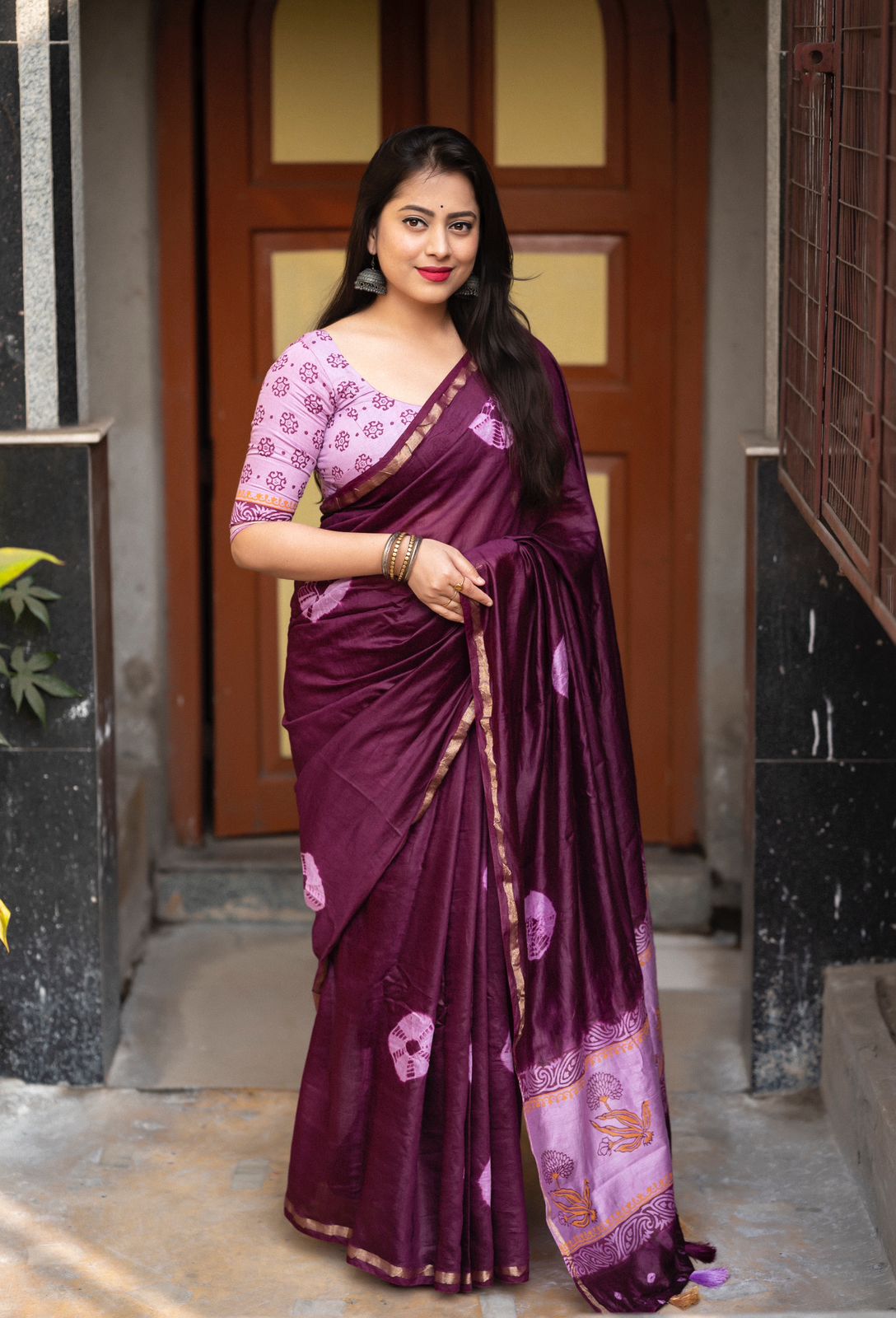 "Exquisite Shibori Cotton Saree: Handcrafted Elegance in Pure Chanderi Cotton"