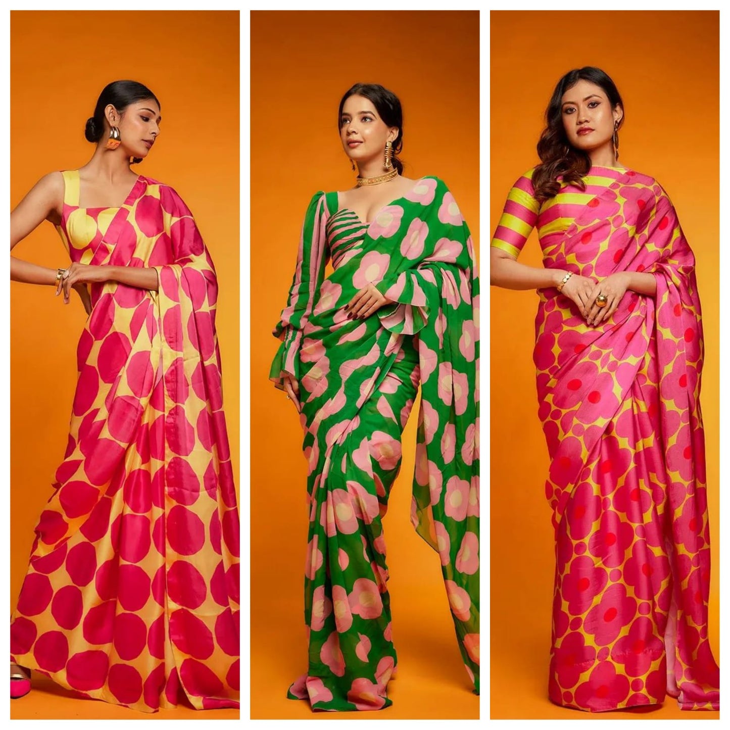 Women's Beautiful Digital Printed Japan Satin SIlk Saree With Running Blouse