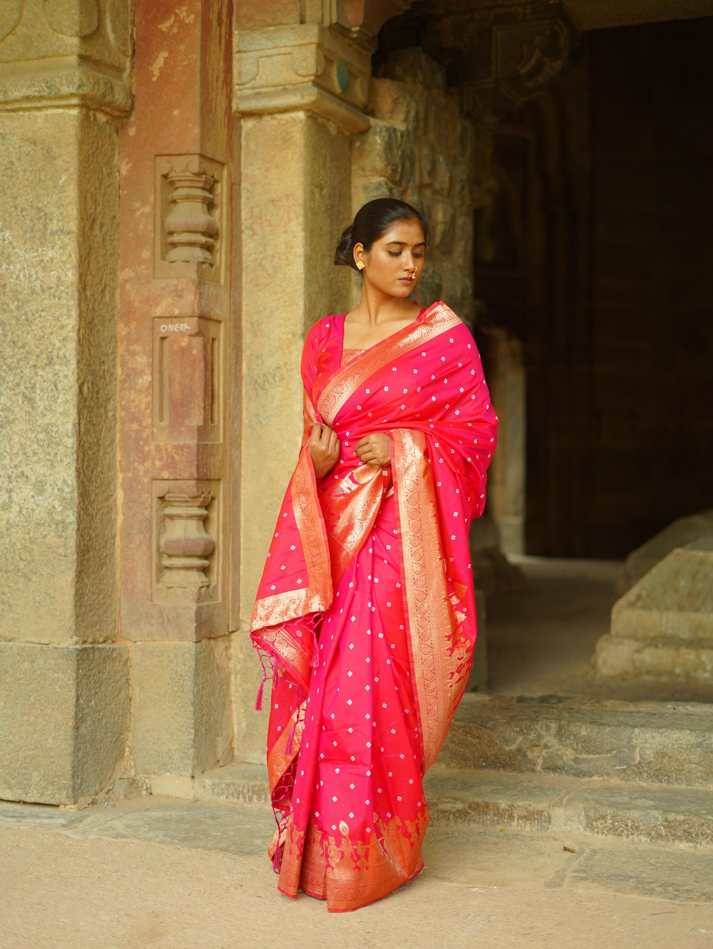 "Exquisite Hand Bandhej Silk Saree Collection - Premium Quality"