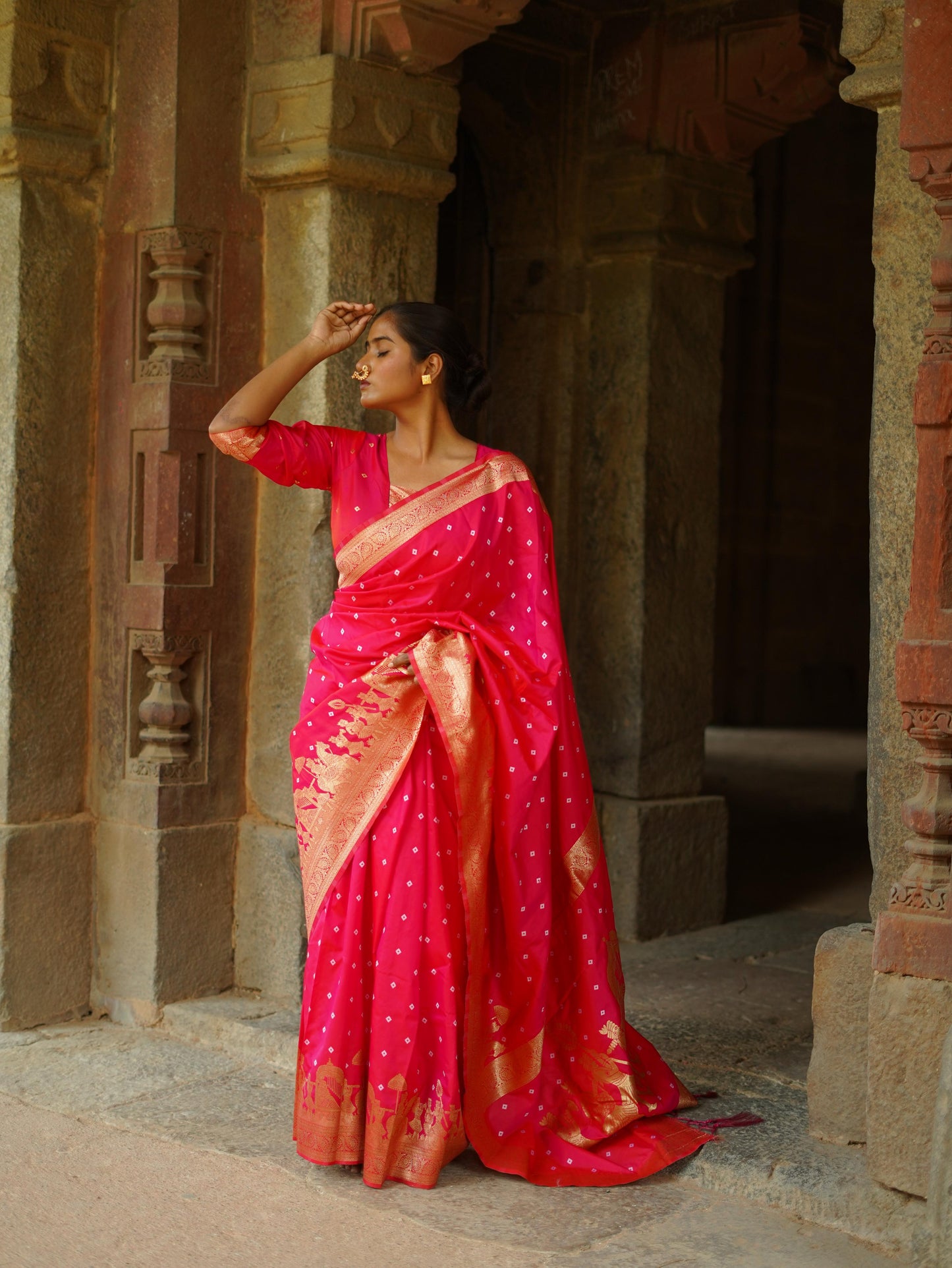 "Exquisite Hand Bandhej Silk Saree Collection - Premium Quality"