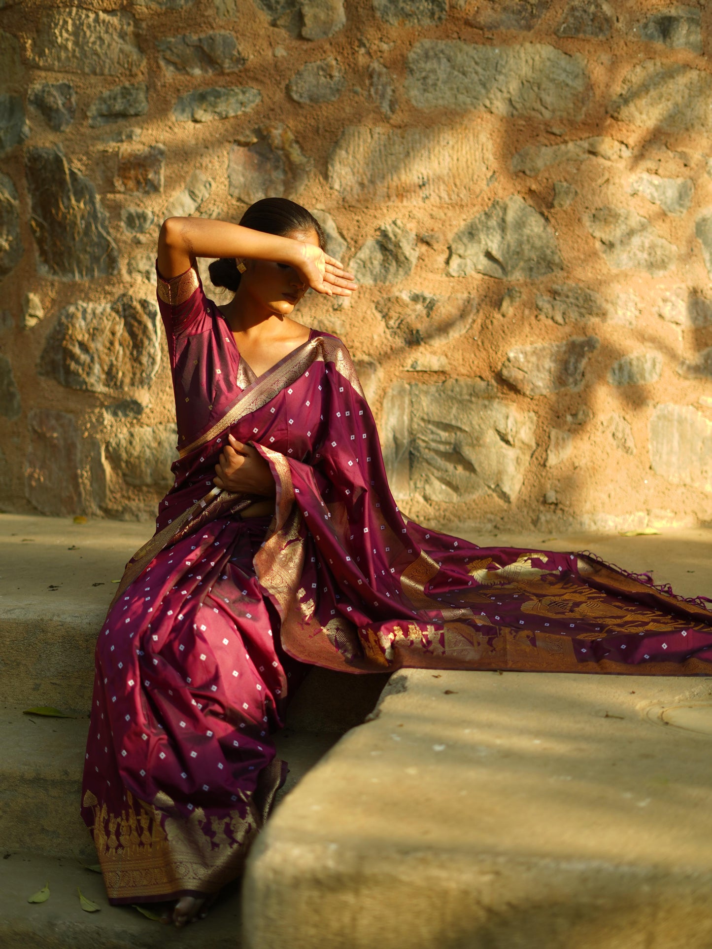 "Exquisite Hand Bandhej Silk Saree Collection - Premium Quality"