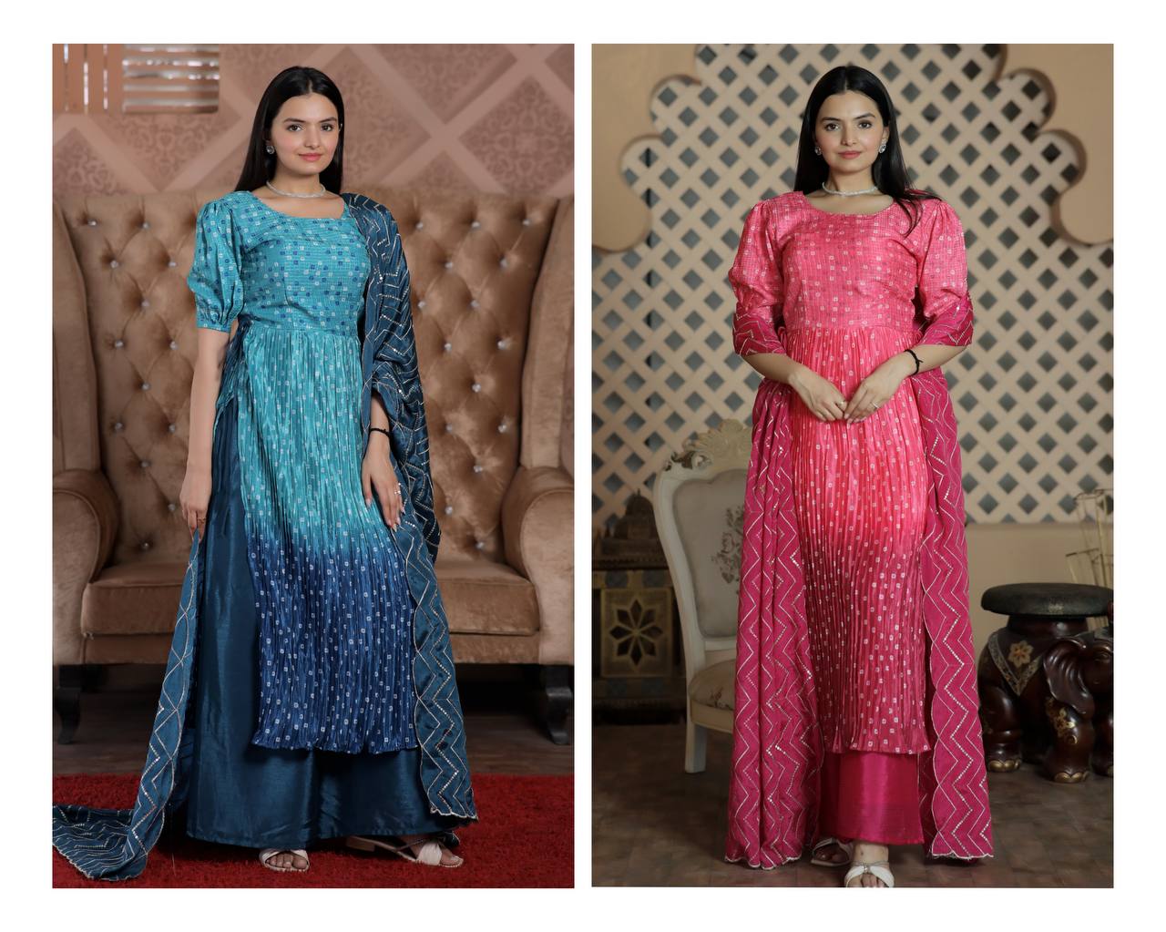 Women Party Wear Kurti Pant Dupatta Set Straight Salwar Kameez Dress Kurta  Suit | eBay