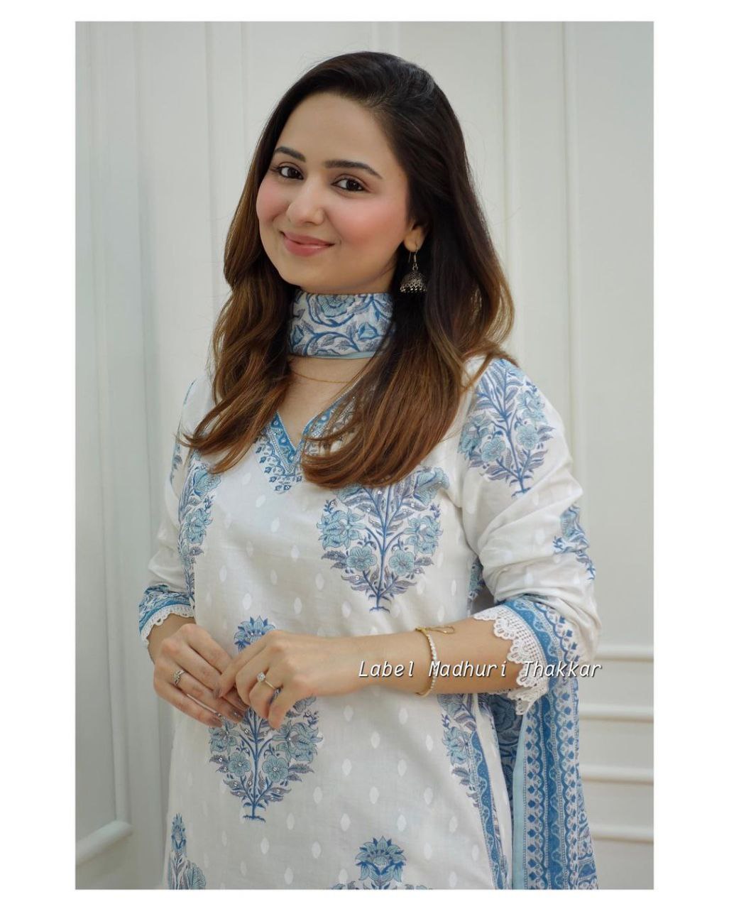 Elegant Blue and White Afghani Suit Set: Finest Embroidery and Motifs