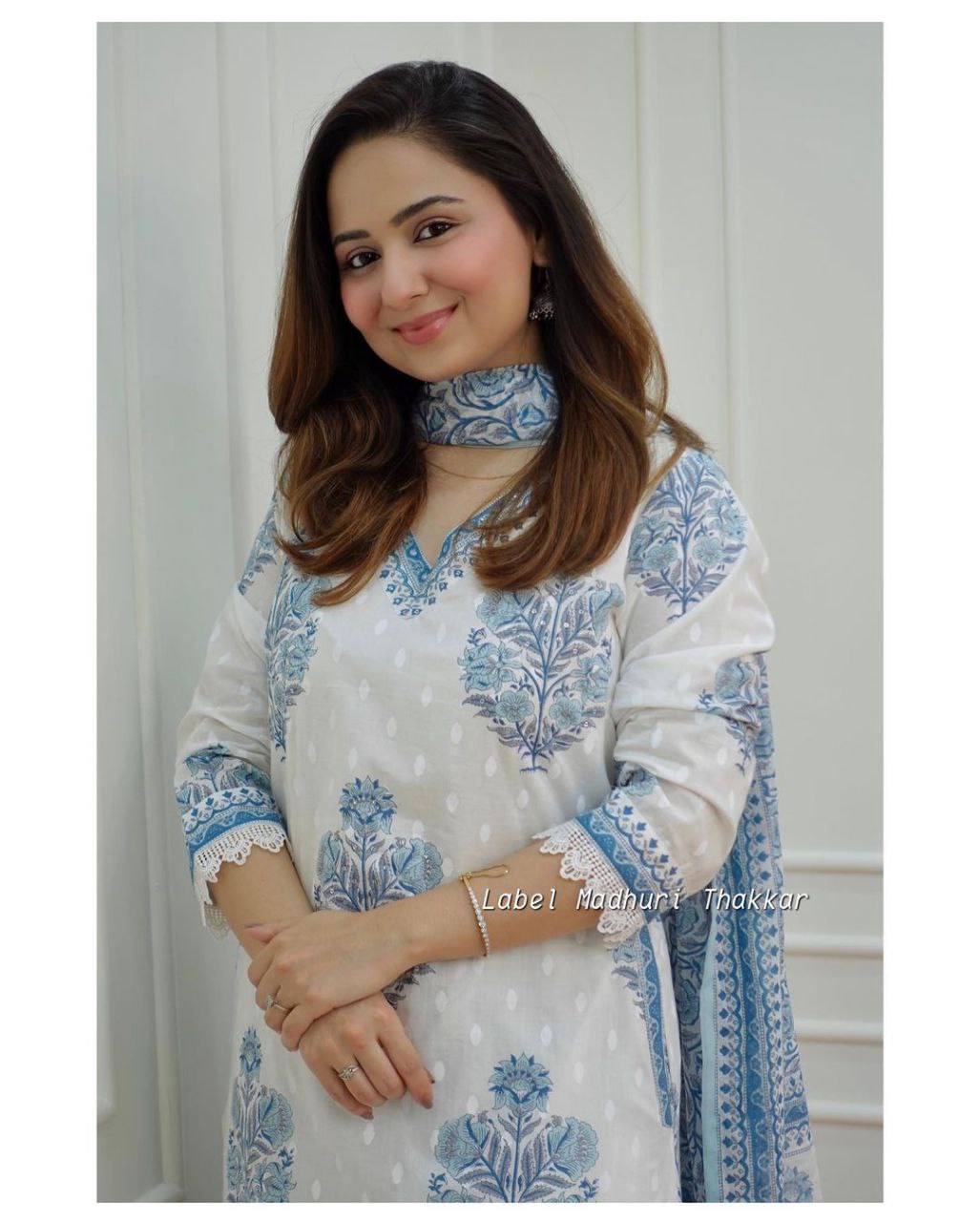 Elegant Blue and White Afghani Suit Set: Finest Embroidery and Motifs