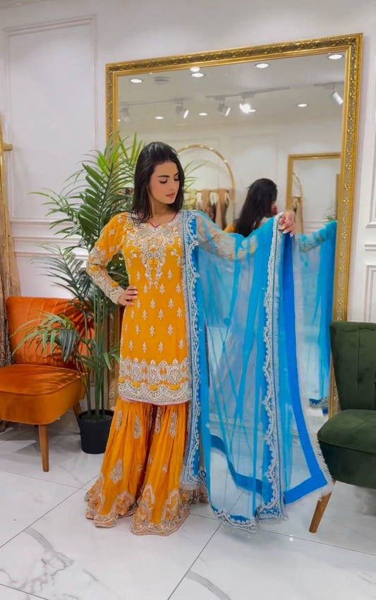 💃 Elegant Kurta Sharara and Dupatta Set 💃