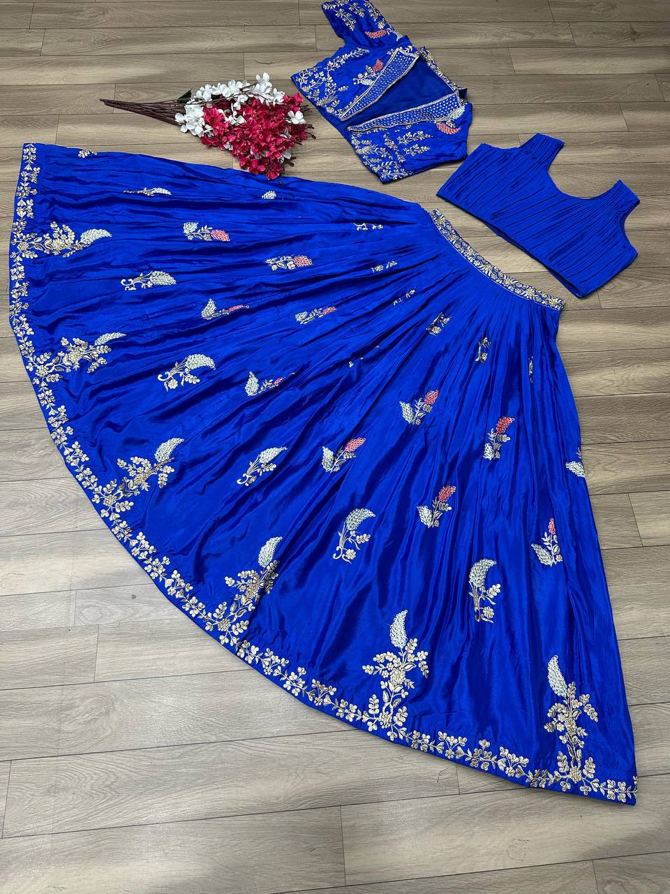 Designer Wedding Crop Top Lehenga Choli Set with Embroidered Jacket