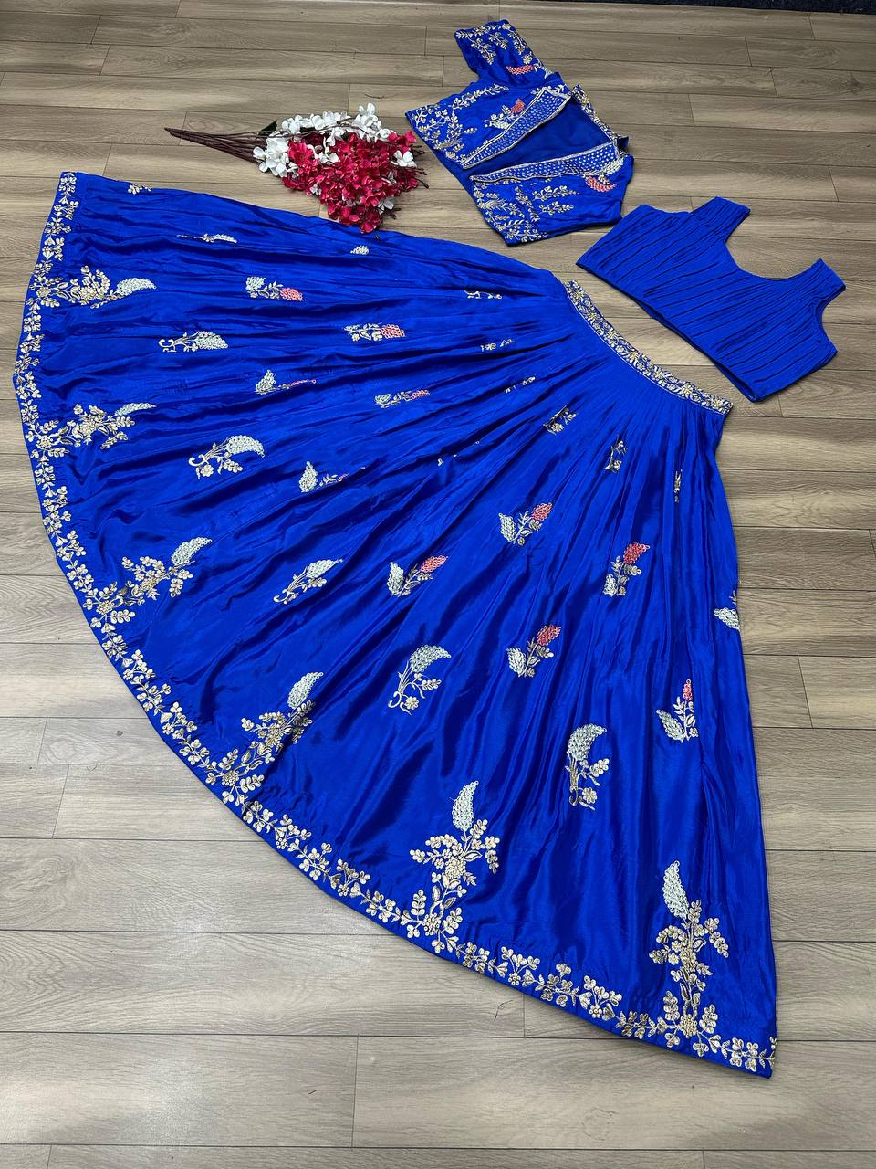 Designer Wedding Crop Top Lehenga Choli Set with Embroidered Jacket