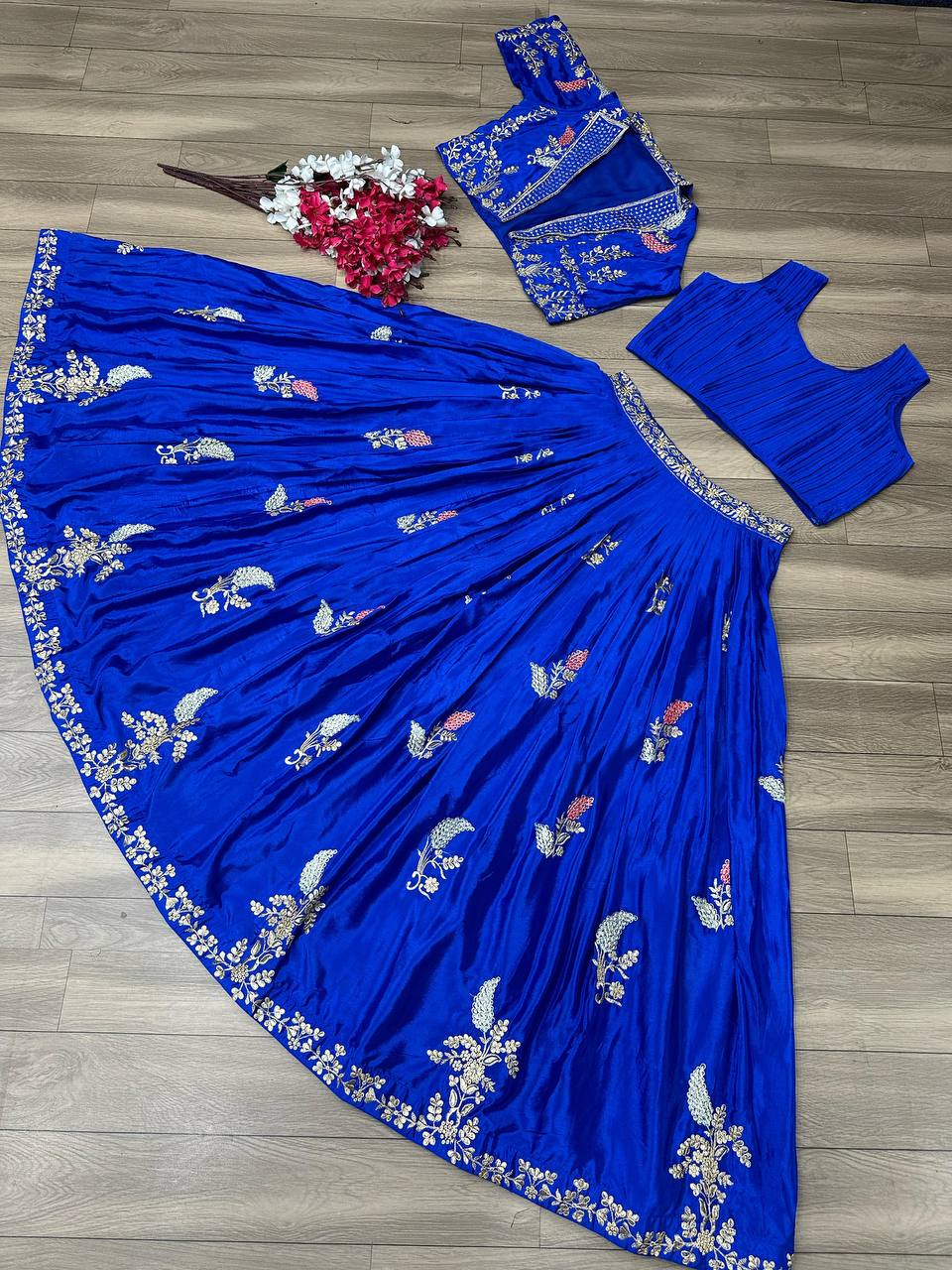 Designer Wedding Crop Top Lehenga Choli Set with Embroidered Jacket