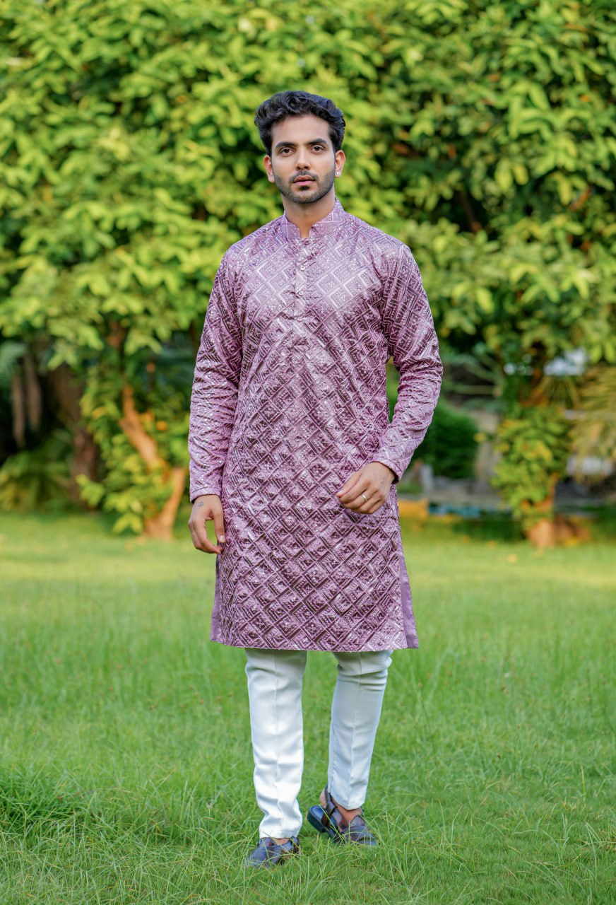 "Exquisite Wine Varnish Embroidered Lahenga Choli Set with Free Men's Kurta Bottom - Perfect for Special Occasions!"