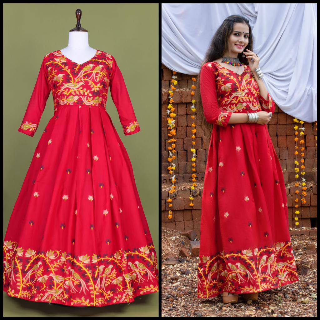 "Exquisite Jamdani Elegance: Adjustable Free Size Cotton Woven Gown - Perfect for Weddings & Parties!"