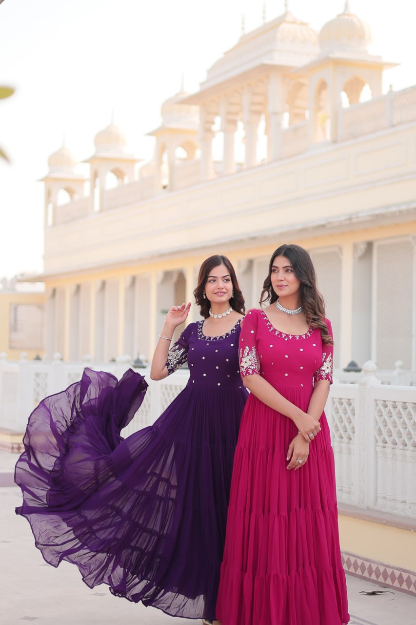 Embroidered Luxury Zari & Sequins Work Designer Gown