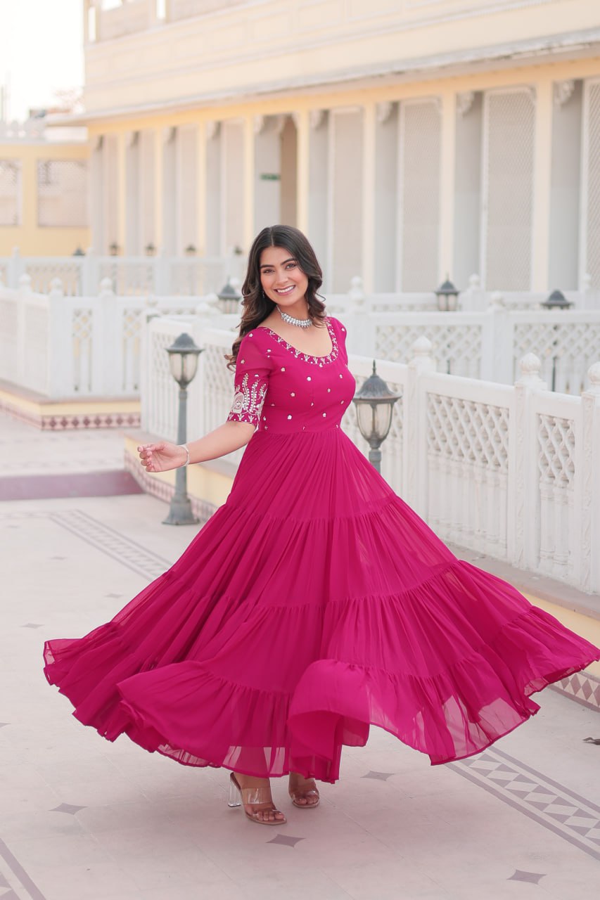 Embroidered Luxury Zari & Sequins Work Designer Gown