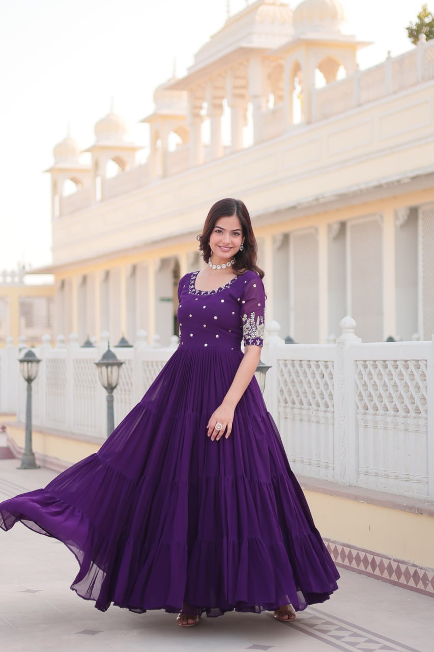 Embroidered Luxury Zari & Sequins Work Designer Gown