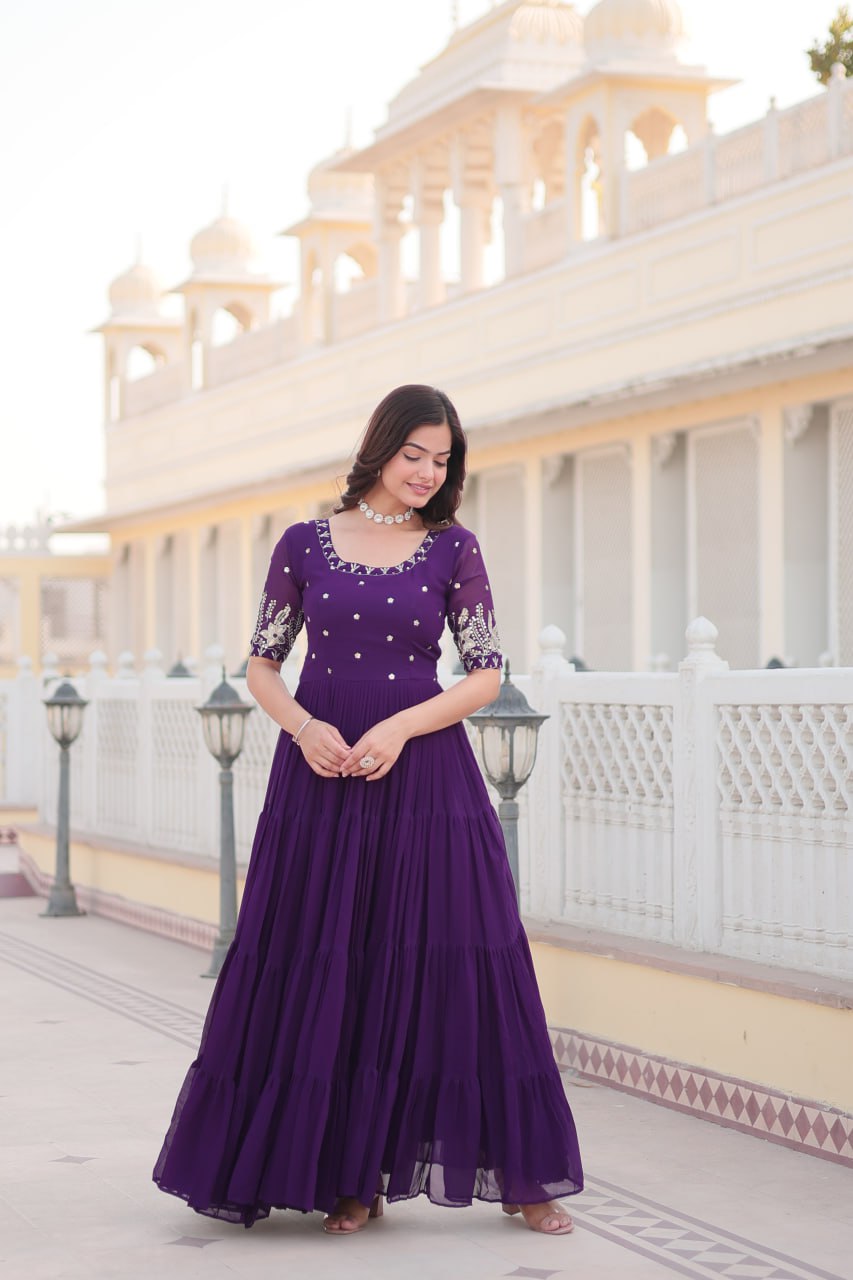 Embroidered Luxury Zari & Sequins Work Designer Gown