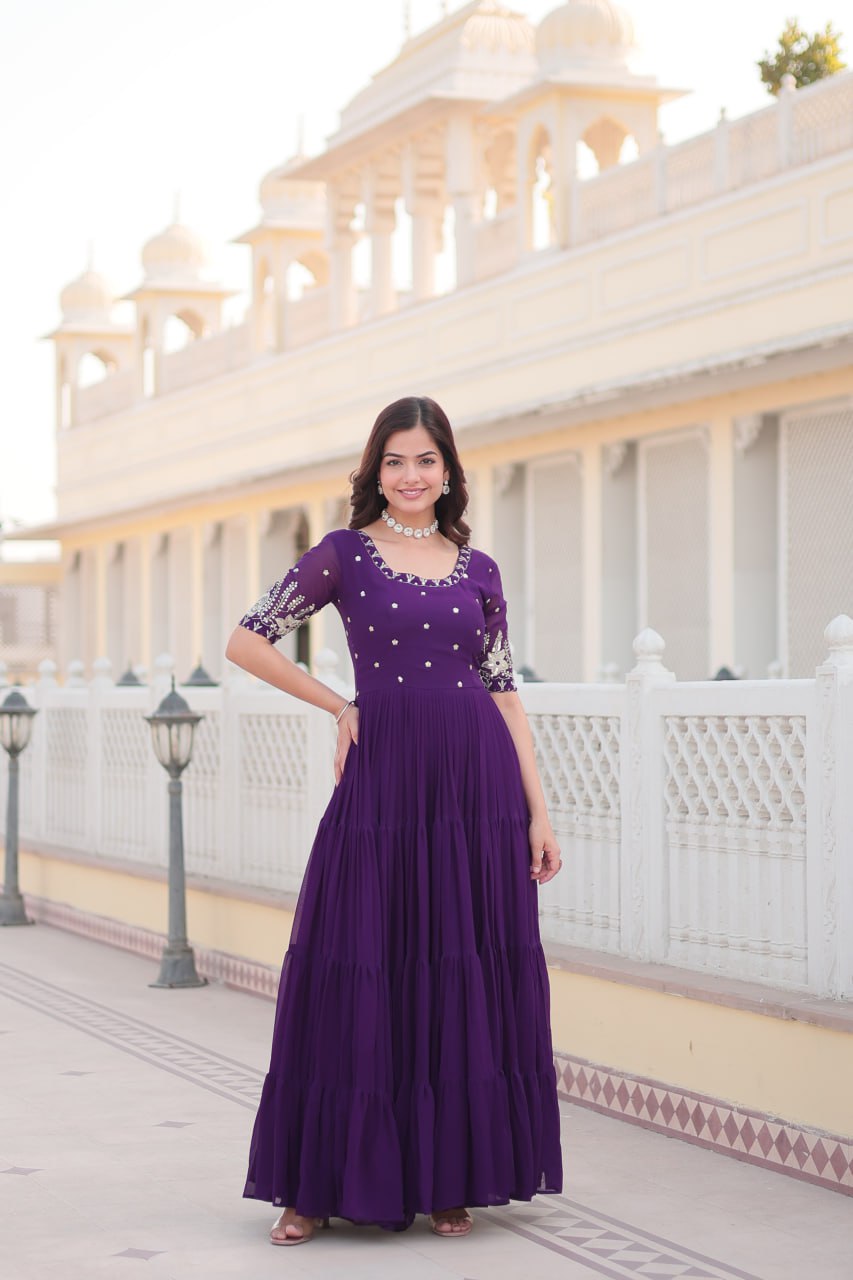 Embroidered Luxury Zari & Sequins Work Designer Gown