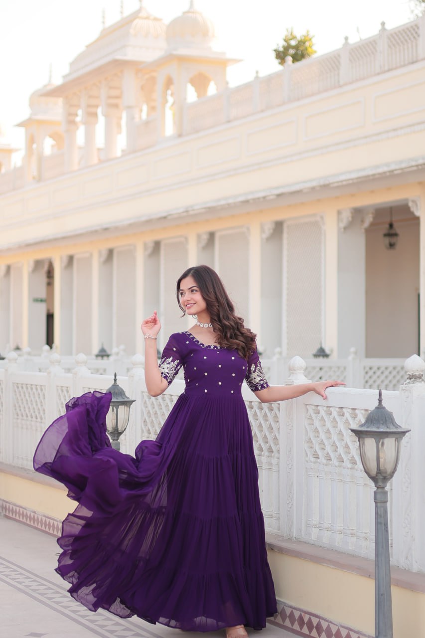 Embroidered Luxury Zari & Sequins Work Designer Gown