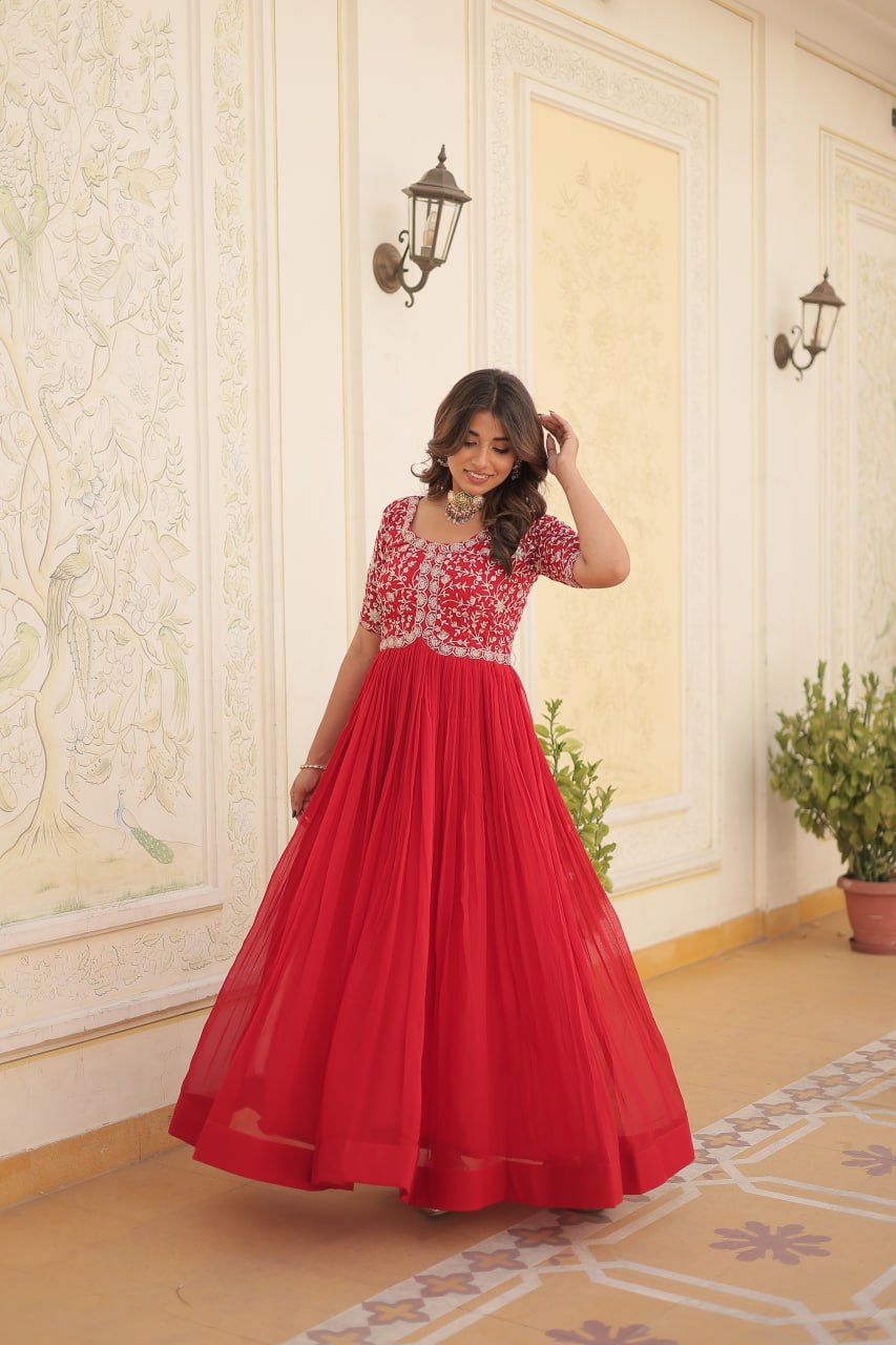 Designer Zari Sequins Embroidered Luxury Gown