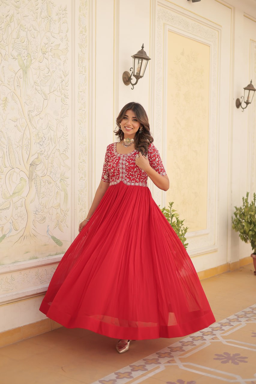 Designer Zari Sequins Embroidered Luxury Gown