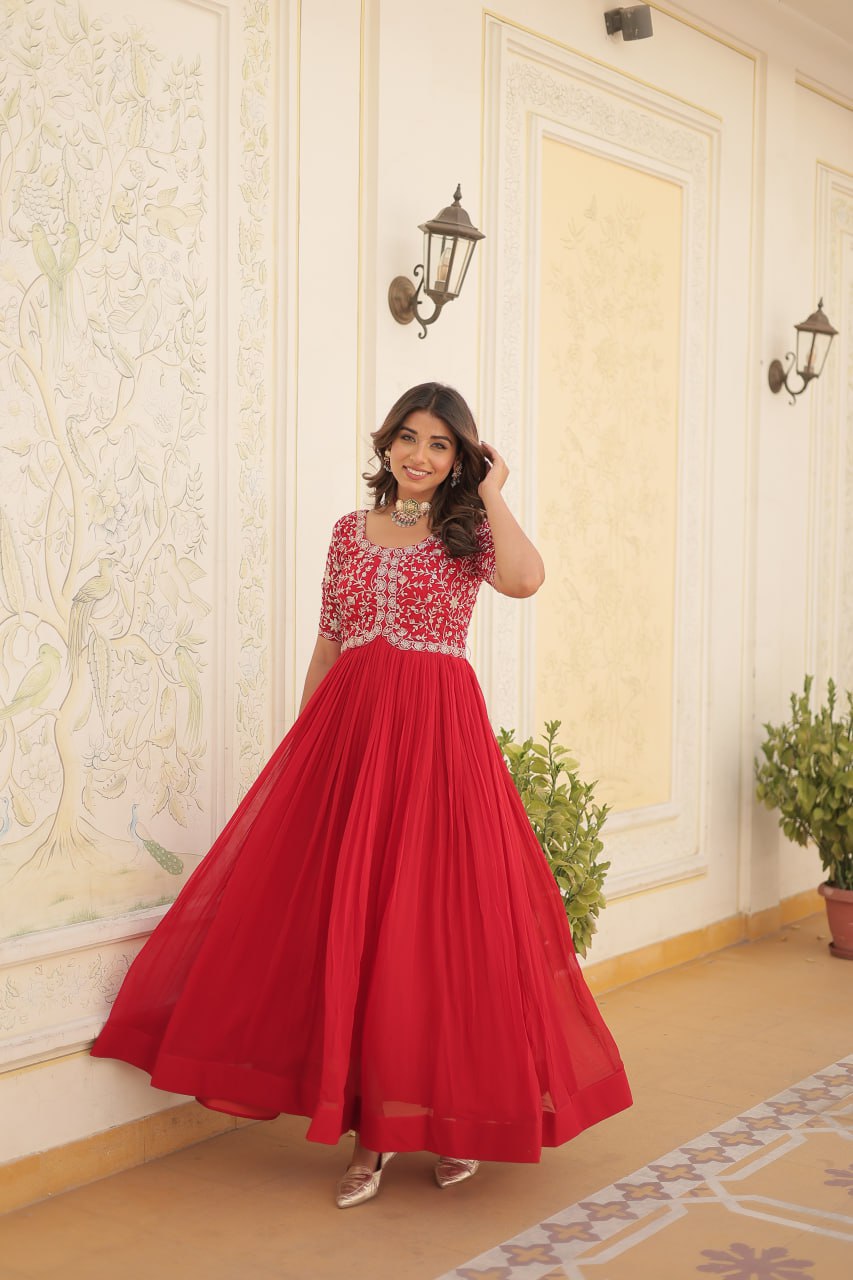 Designer Zari Sequins Embroidered Luxury Gown