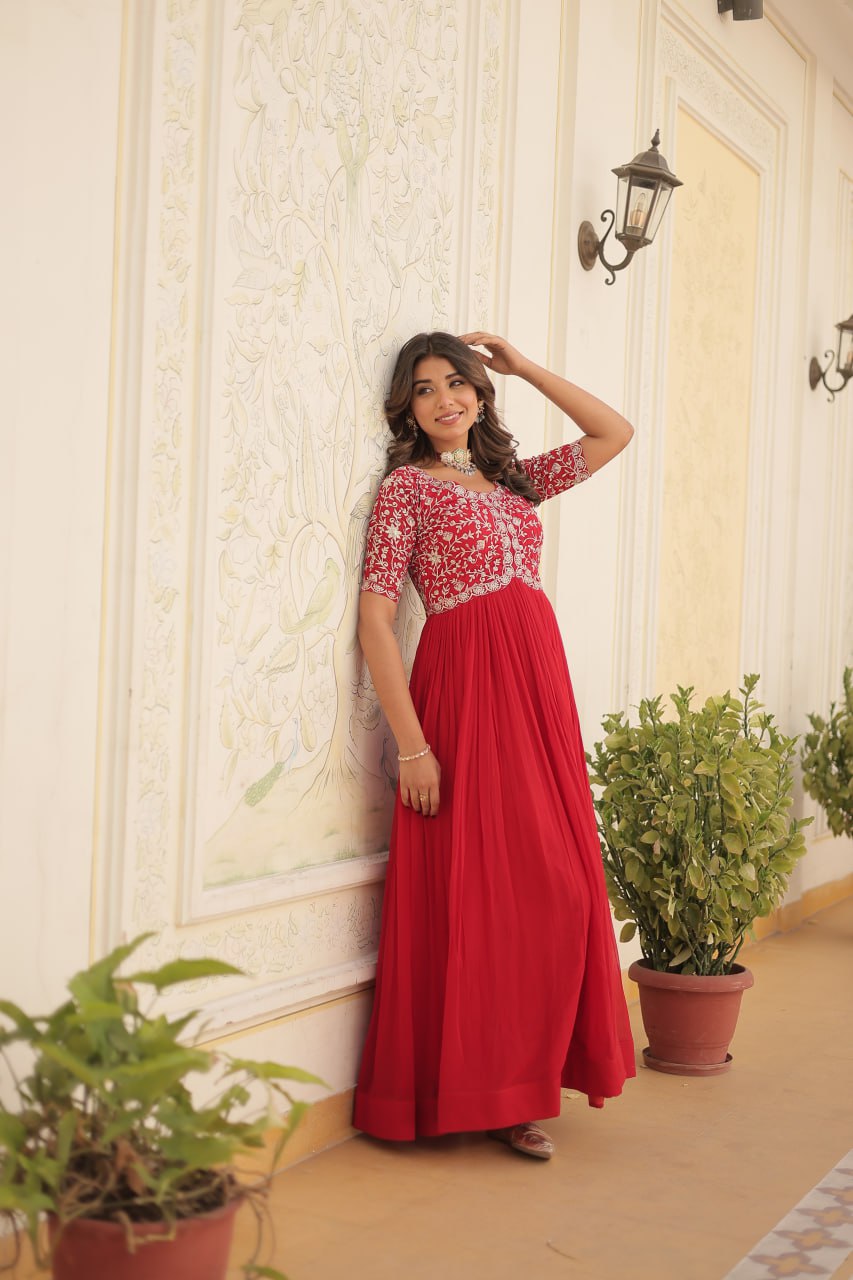 Designer Zari Sequins Embroidered Luxury Gown