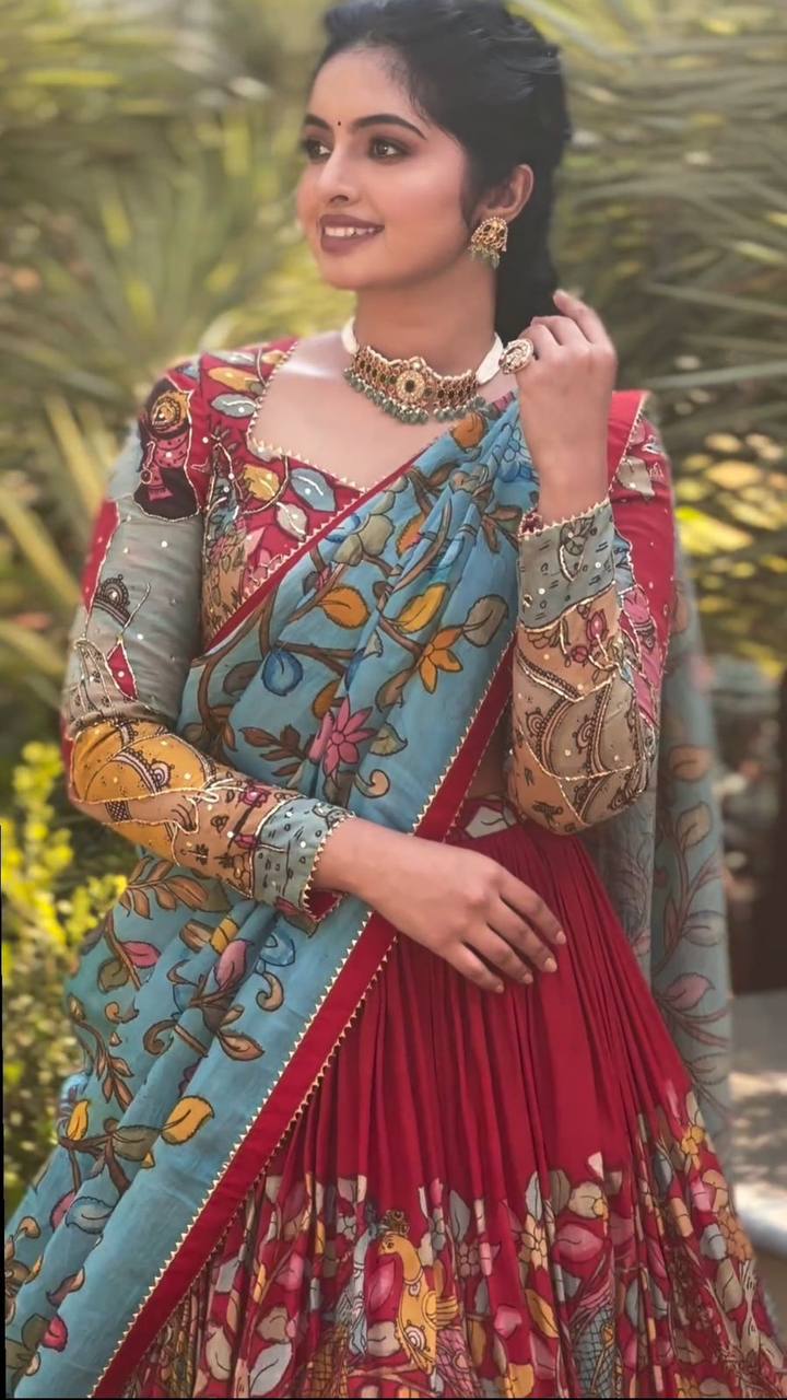 Kalamkari Print Lehenga Choli Set