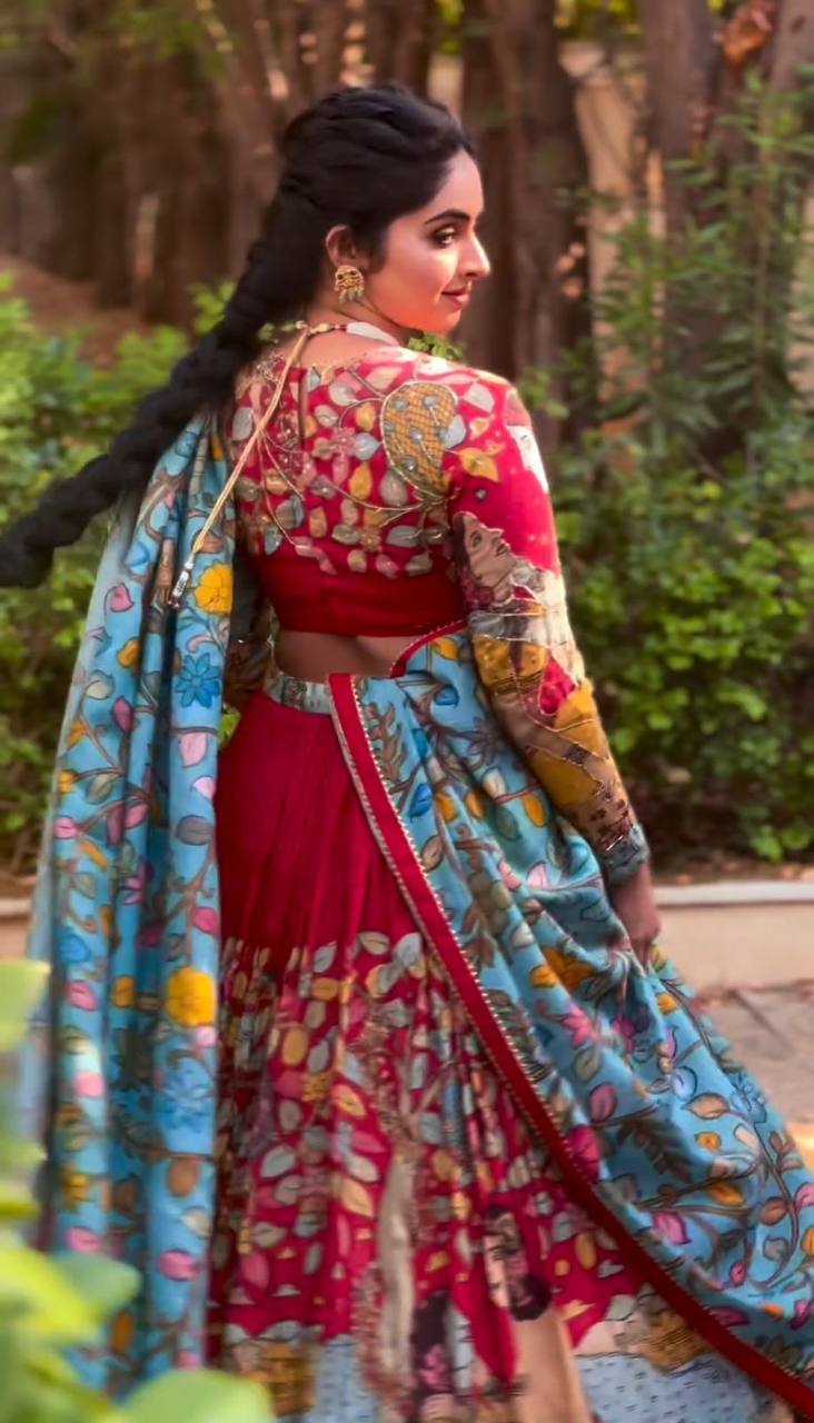 Kalamkari Print Lehenga Choli Set