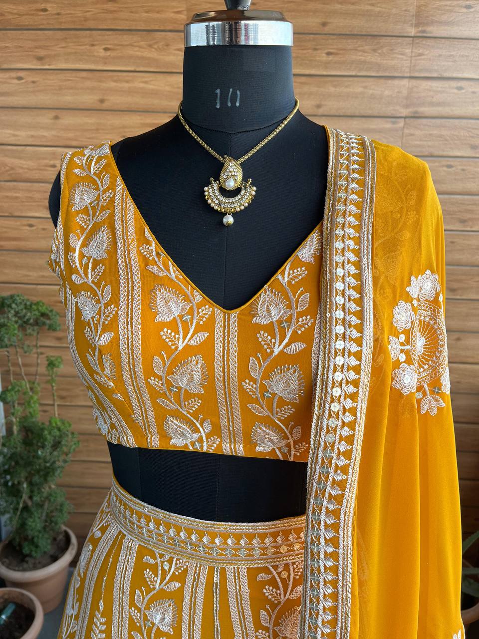 Semi-Stitched Mustard Yellow Lehenga Choli with Dupatta