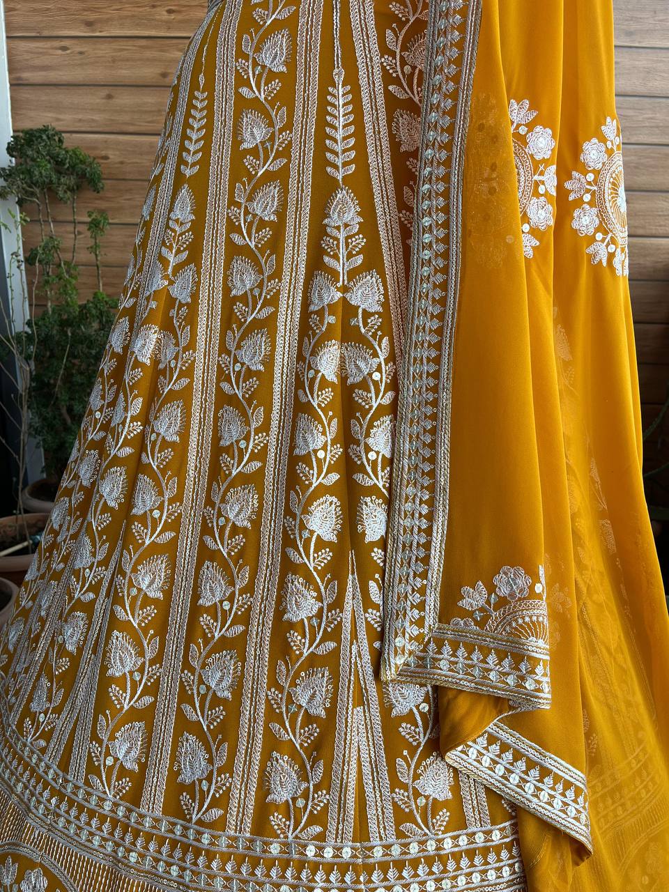 Semi-Stitched Mustard Yellow Lehenga Choli with Dupatta